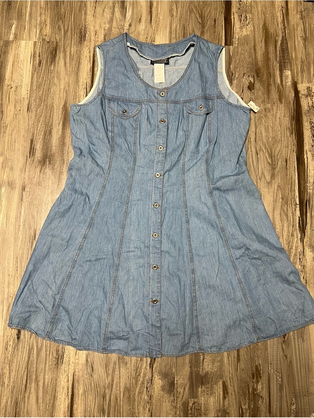 Vintage 90s Chorus Blues Denim Look Dress Plus 22W